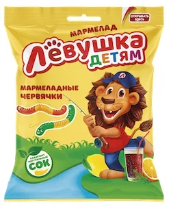 Мармелад Левушка детям мармеладные червячки, 70 гр.
