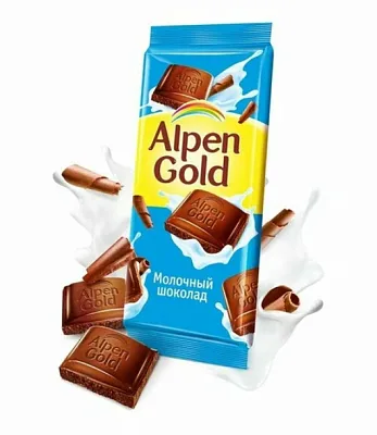 Шоколад Alpen Gold молочный, 80 гр.