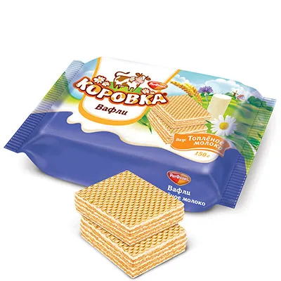 Вафли Коровка вкус топленое молоко, 150 гр.
