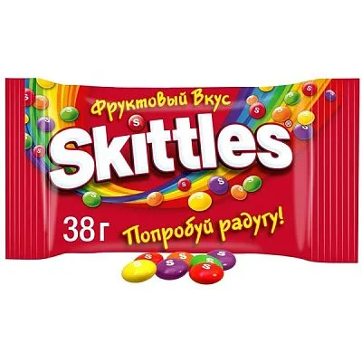 Драже Skittles Фрукты жевательные конфеты в глазури, 38 гр.