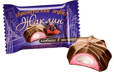 Жаклин французский зефир со вкусом клубники в шоколаде